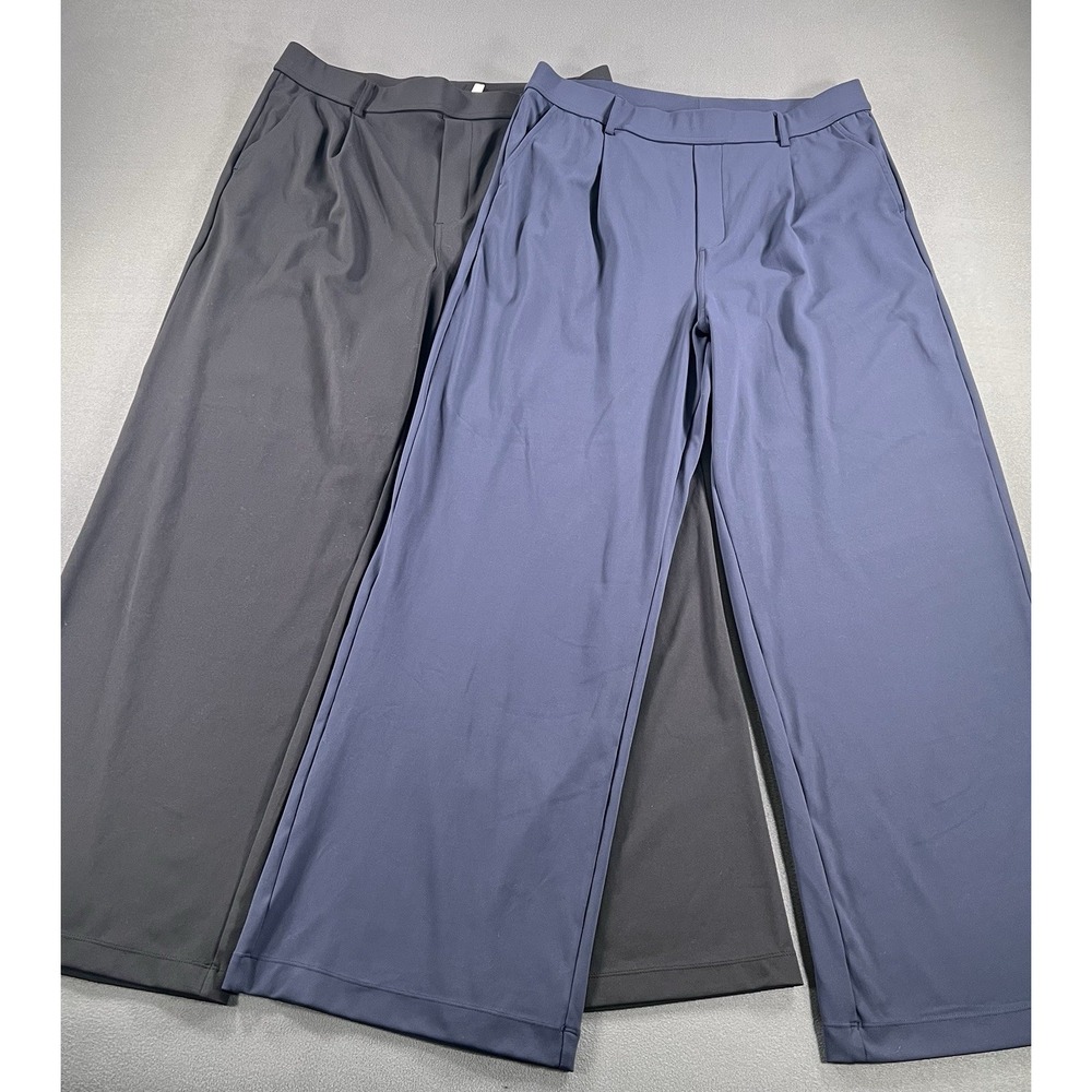 Halara Lot X2 Large Flex High Waisted Body Sculpt Wide Leg Pants Black & Navy